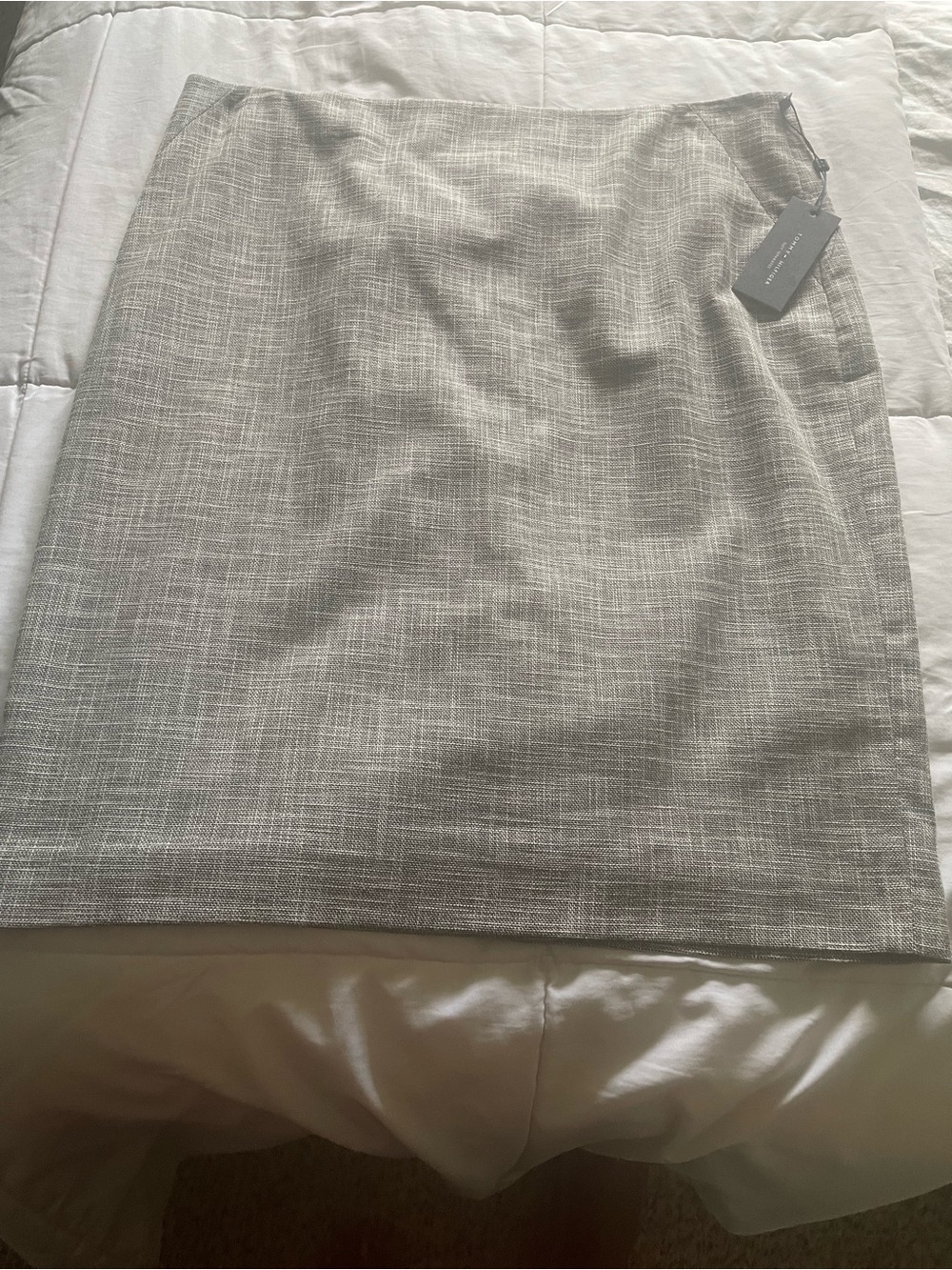Tommy Hilfiger Light Gray Textured Midi Skirt